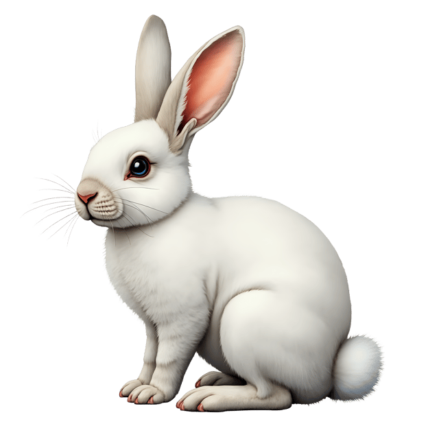 Free transparent PNG: Delicate White Rabbit PNG with Transparent Background for Artistic and Decorative Use