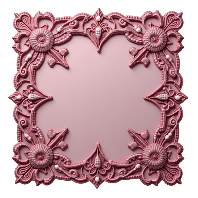 Free transparent PNG: Mauve Cloth Pattern with Intricate Lace and Beadwork on White Background