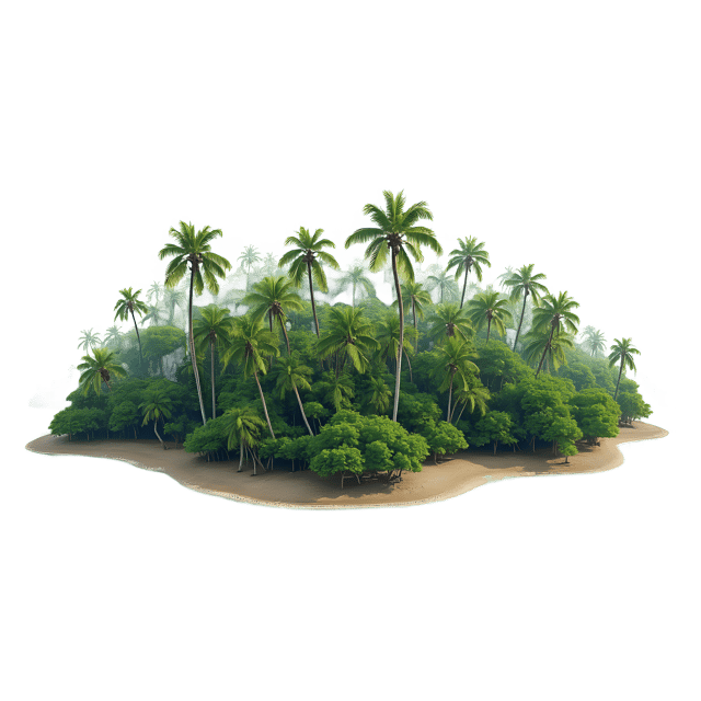 Free transparent PNG: Tropical Island Landscape PNG  Exquisite for Travel Posters, Desktop Wallpapers  Decor