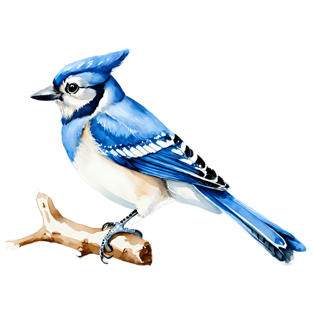 Free transparent PNG: Transparent Watercolor Blue Jay – Gentle Bird Illustration for Crafts & Design