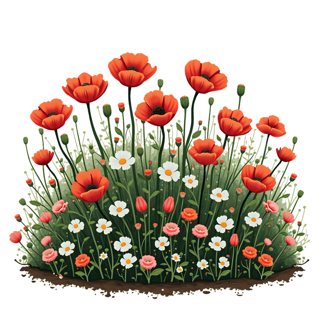 Free transparent PNG: Flower Garden Bed  Floral Clipart, free transparent png download