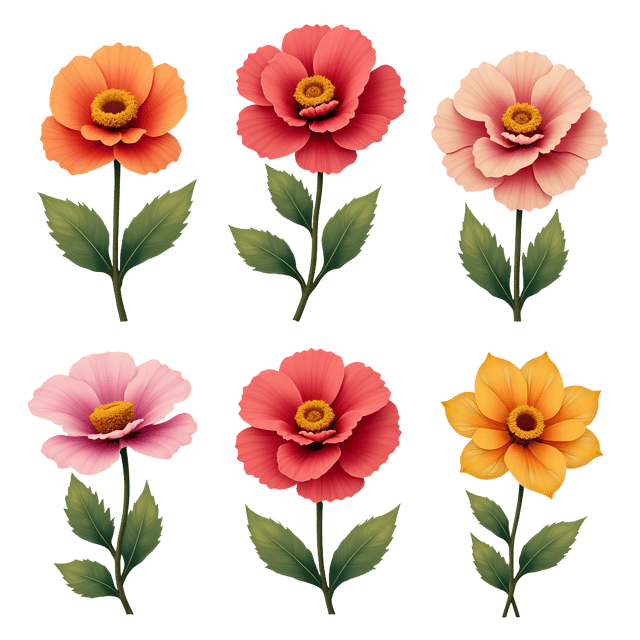 Free transparent PNG: Layered Flower Set with Color Pop  Free Downloadable PNG Clipart