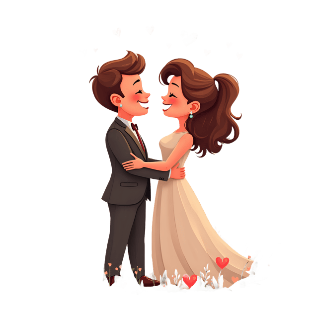 Free transparent PNG: Couple Celebrating Anniversary Elegant Vector Art for Romantic Occasions