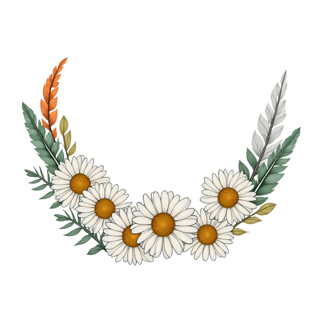 Free transparent PNG: Boho Daisy Chain with Feathers  Free PNG Clipart Download