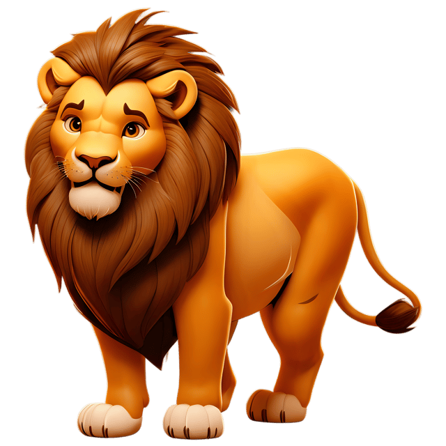 Free transparent PNG: Cute Lion Cartoon Illustration with Transparent Background (PNG Format)