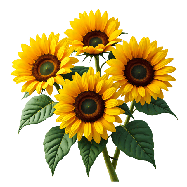 Free transparent PNG: Full Bloom Sunflowers Transparent PNG for Floral Design and Decor