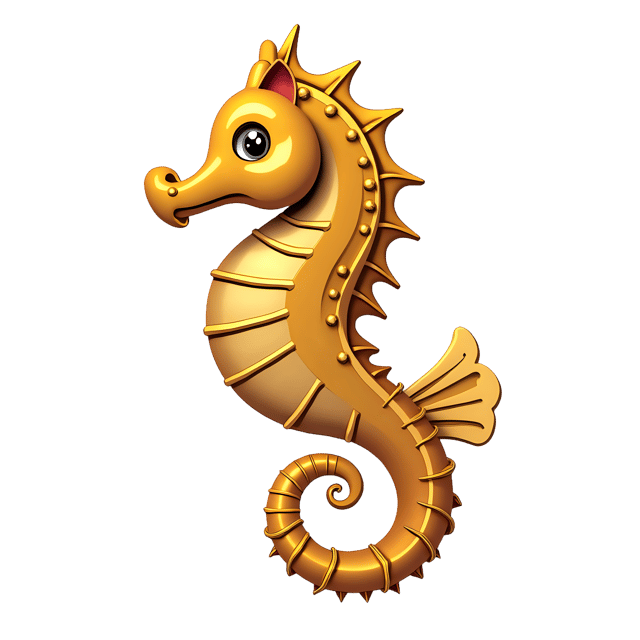 Free transparent PNG: Golden Seahorse PNG with Transparent Background for Digital Art and Crafts
