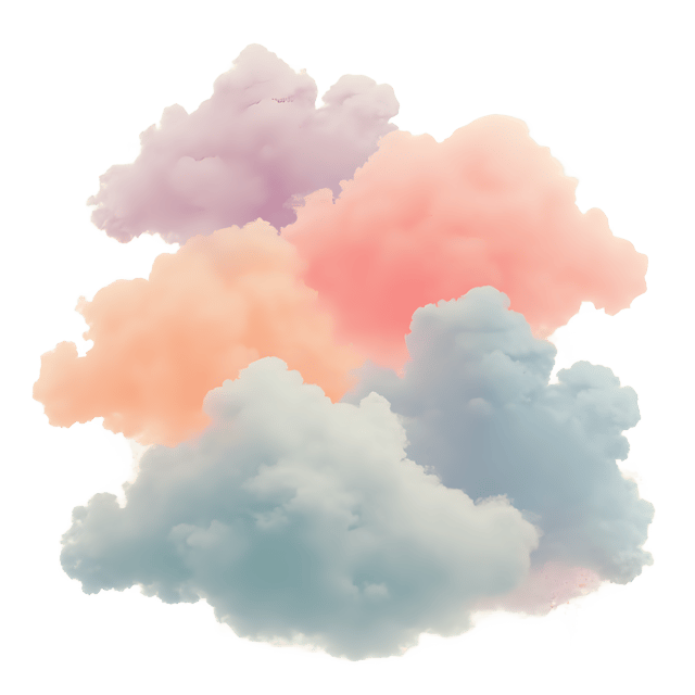 Free transparent PNG: Fluffy Clouds with Calming Colors PNG Image for Relaxing Decor and Crafts