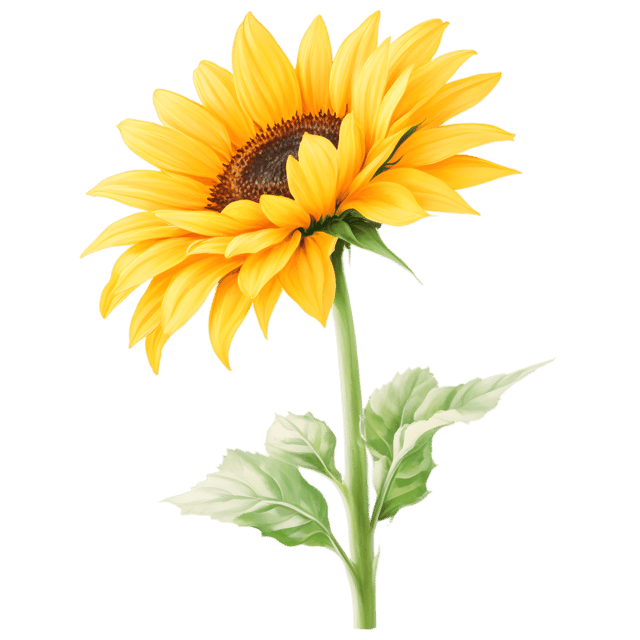 Free transparent PNG: Single Sunflower Transparent PNG Image for Floral Design and Clipart Use