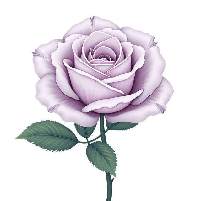 Free transparent PNG: Elegant White Rose with Lavender Tones PNG Clipart for Floral Design and Decor