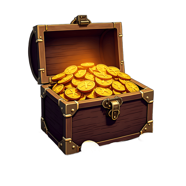 Free transparent PNG: Glowing Coins Inside Pirate Treasure  Free PNG Download