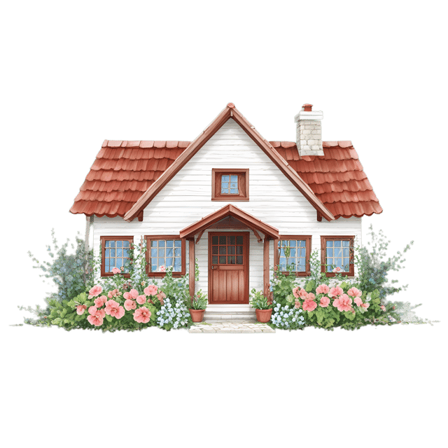 Free transparent PNG: Floral Vintage Cottage PNG Illustration for Nursery and Crafting