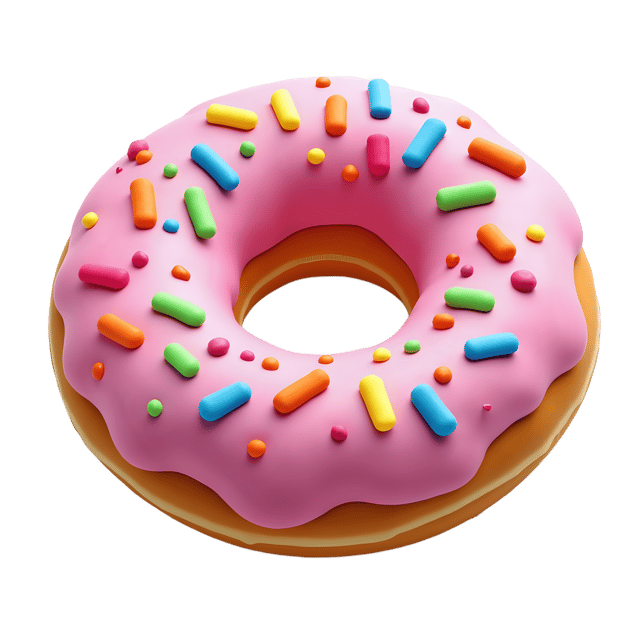 Free transparent PNG: Colorful Clay Doughnut with Rainbow Sprinkles PNG Image for Crafts and Decorations