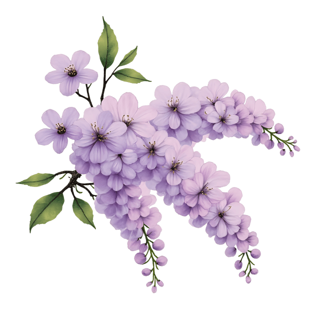 Free transparent PNG: Chinoiserie Wisteria Floral  Oriental-Inspired Clipart Design, free png download