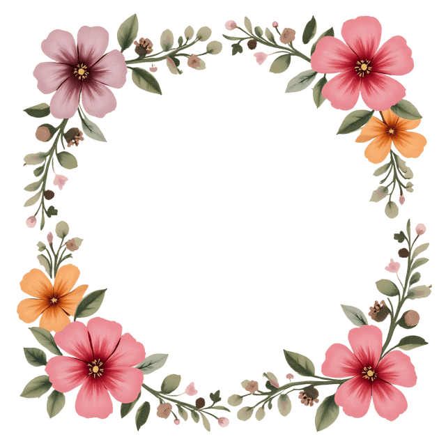 Free transparent PNG: Floral Watercolor Frame PNG Clipart  Perfect for Artistic Design Projects