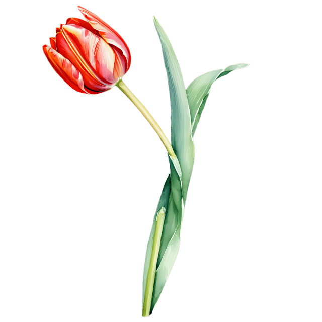 Free transparent PNG: Watercolor Tulip Flower PNG – Transparent Background for Floral Designs