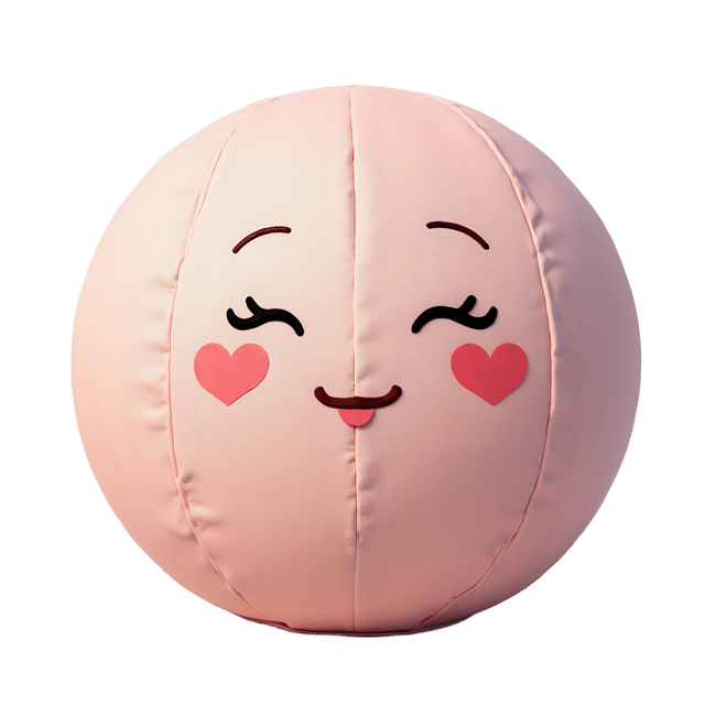 Free transparent PNG: Soft Pastel Fabric Sphere with Embroidery Smile PNG
