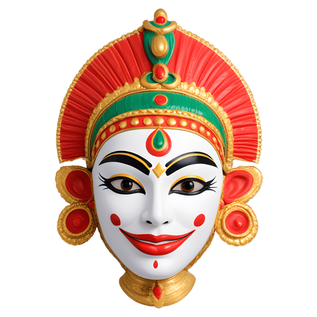 Free transparent PNG: Indian Kathakali Mask Transparent PNG for Art and Craft Projects
