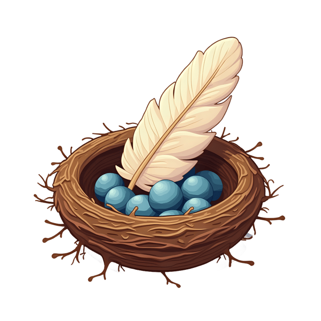 Free transparent PNG: Fluffy Down Feather Inside Bird Nest  Bird Clipart, free transparent png download