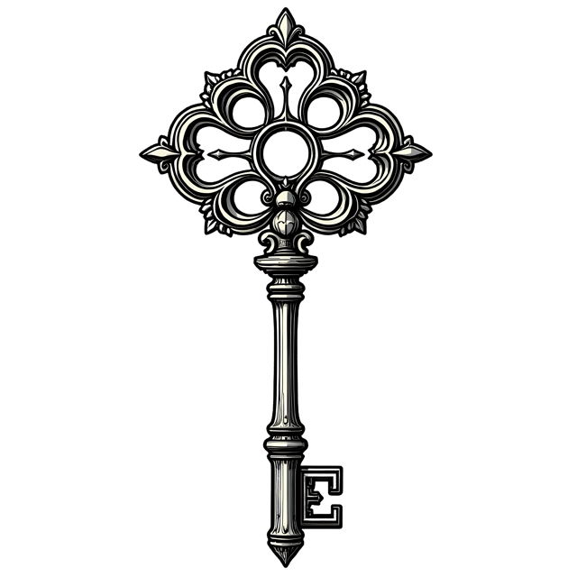 Free transparent PNG: Intricate Vintage Ornate Skeleton Key  Antique Clipart, free high-quality png download