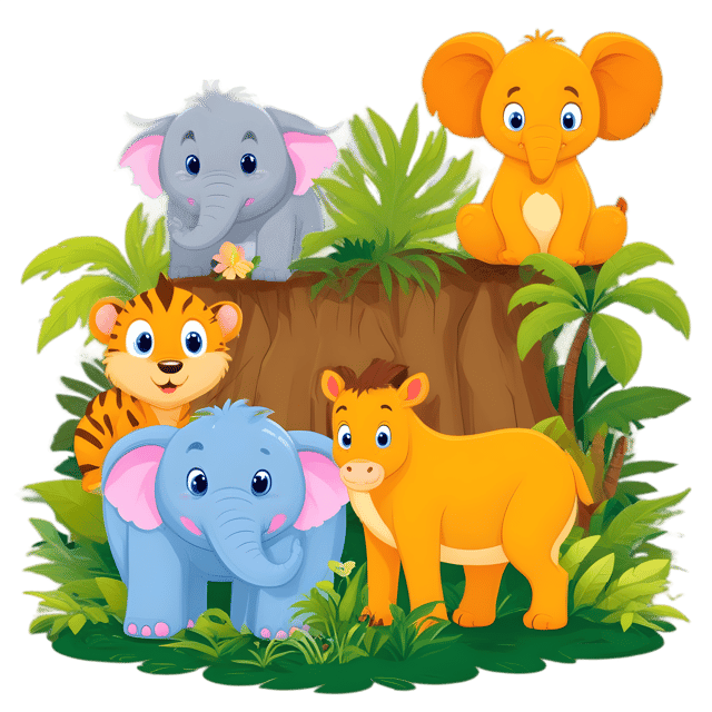 Free transparent PNG: Lush Jungle with Wildlife PNG Illustration for Nature and Decorative Projects
