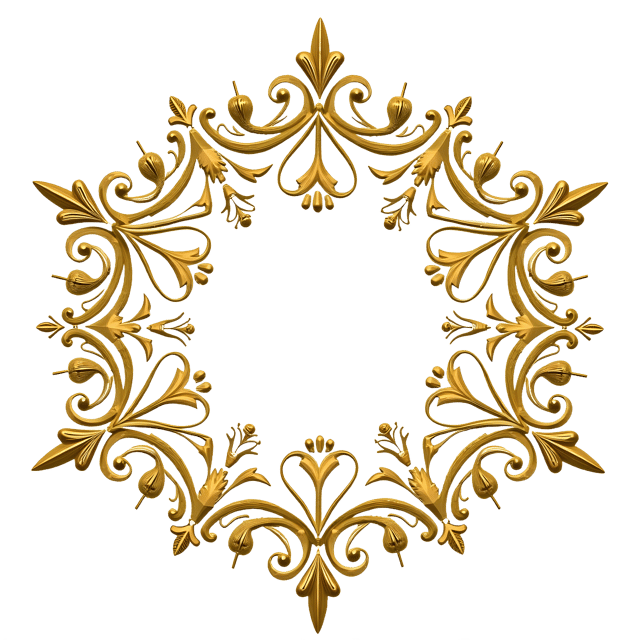 Free transparent PNG: Golden Symmetrical Ornament PNG Design with Intricate Beading and Elegant Curves