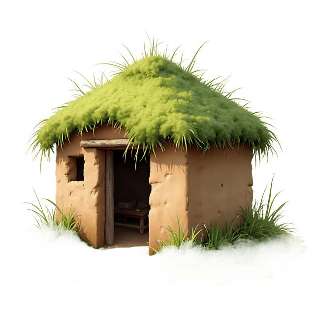 Free transparent PNG: Humble Mud Hut with Grass Walls Transparent PNG for Nature and Decor