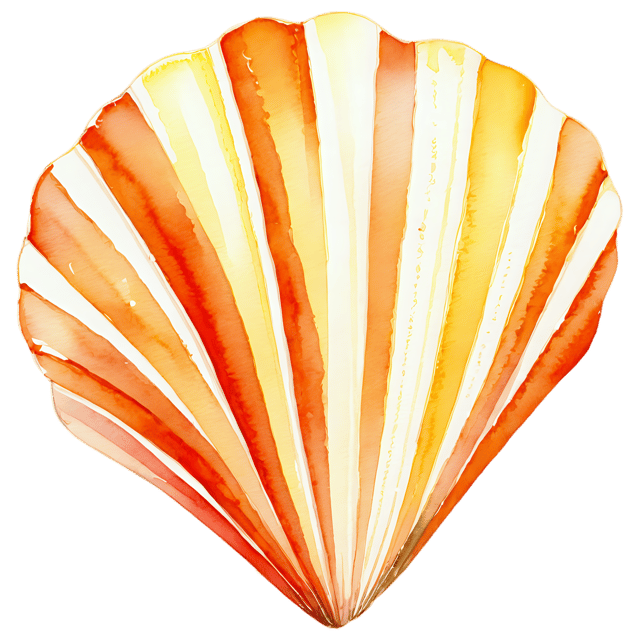 Free transparent PNG: Watercolor Sea Shell PNG – Transparent Background Illustration