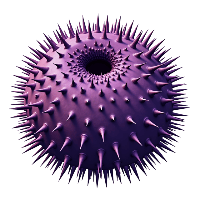 Free transparent PNG: Purple Sea Urchin Illustration with Spiny Spikes on Transparent Background