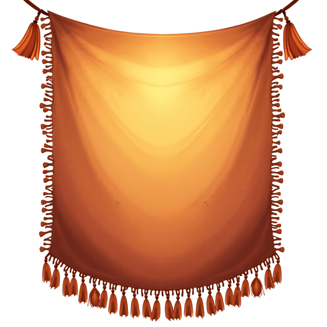 Free transparent PNG: Fringe-Tassel Adorned Tapestry with Warm Tones and Soft Lighting