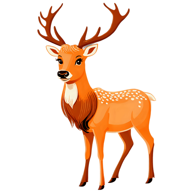 Free transparent PNG: Cute Cartoon Elk Illustration with Transparent Background