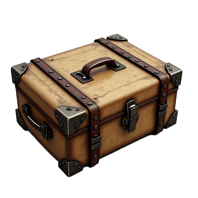Free transparent PNG: Bronze Steampunk Map Case Illustration with Rivets and Leather Handle