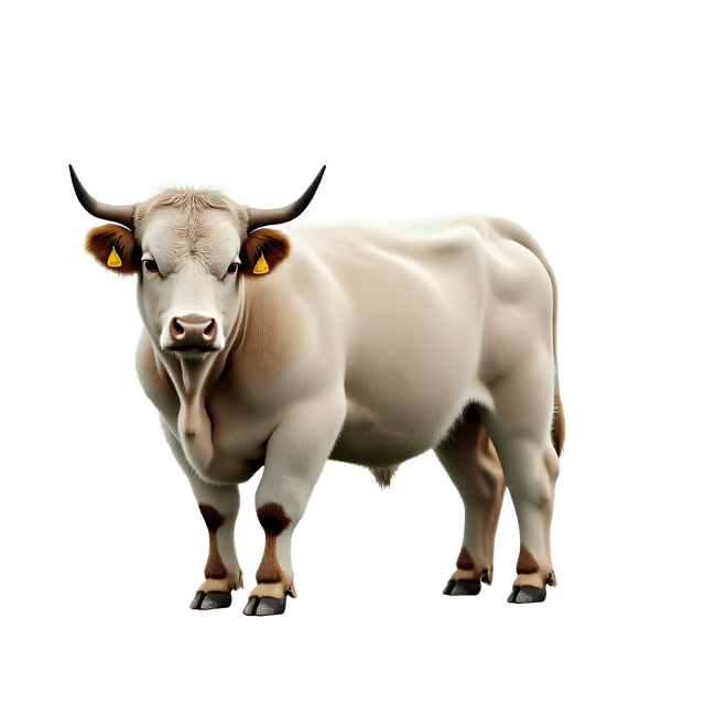 Free transparent PNG: Majestic Highland Cow PNG with Snow-White Fur and Serene Posture