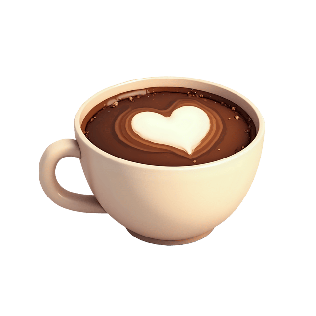 Free transparent PNG: Coffee Cup with Heart-Shaped Foam  Cute Clipart for Free Download in PNG Format