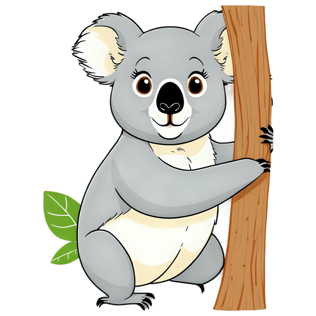 Free transparent PNG: Cute Cartoon Koala Illustration with Transparent Background