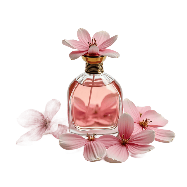 Free transparent PNG: Perfume Bottle with Petals PNG Clipart  Elegant Design Element for Fragrance and Beauty