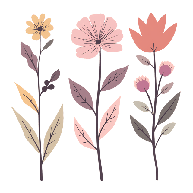 Free transparent PNG: Muted Pastel Rose, Lemonade, and Dusty Purple Illustration for Nursery Decor and Crafting
