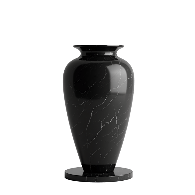 Free transparent PNG: Sleek Black Marble Vase with Modern Base - PNG Format for Decorative Design