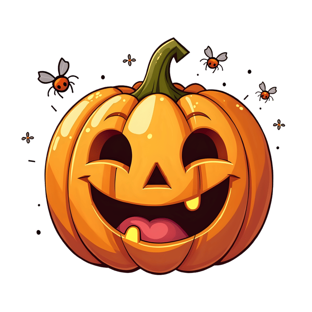 Free transparent PNG: Smashed Jack-O-Lantern with Flies  Halloween Clipart, free transparent png download