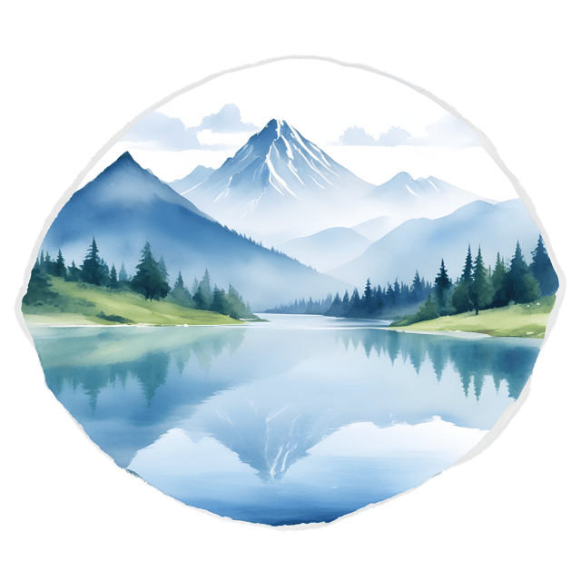 Free transparent PNG: Serene Lake with Misty Mountains PNG Background for Nature Imagery