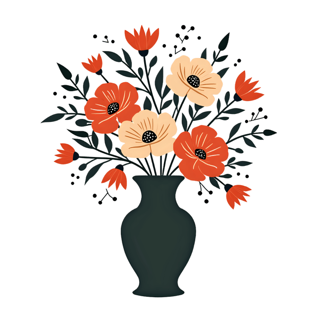 Free transparent PNG: Elegant Classic Floral Vase PNG Design for Art and Decor