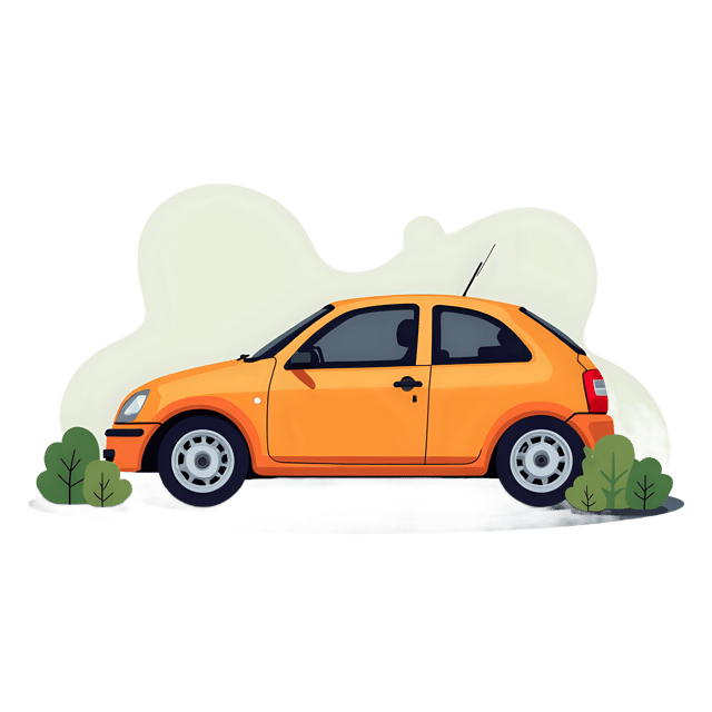 Free transparent PNG: Orange Car in Driveway PNG with Transparent Background for Modern Vehicle Imagery