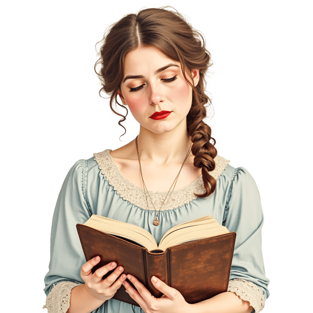 Free transparent PNG: Victorian Woman Portrait  Classic Book Lover Clipart, free png download