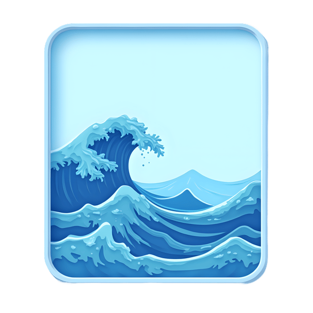 Free transparent PNG: Waves in Blue Cameo Frame  Ocean Scene Clipart, free download png