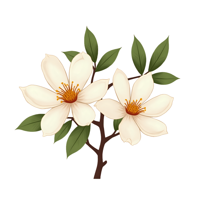Free transparent PNG: White Magnolias in Spring PNG Transparent Background