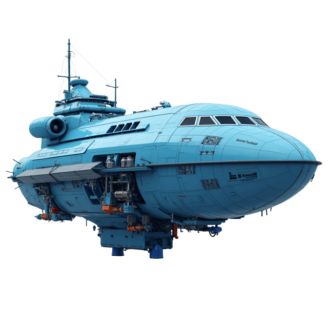 Free transparent PNG: Cerulean Science Vessel Transparent PNG Illustration for Scientific and Educational Use