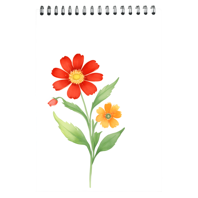 Free transparent PNG: Floral Notebook with Transparent Background PNG