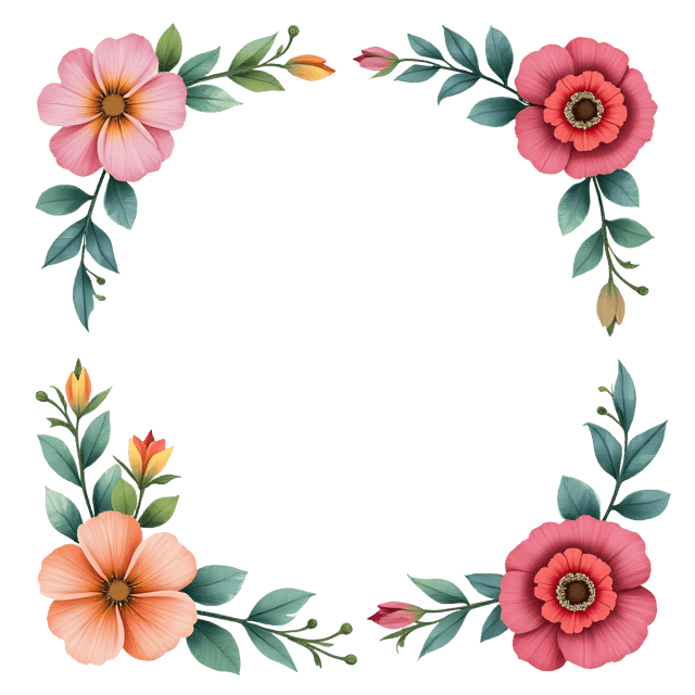 Free transparent PNG: Floral Watercolor Frame PNG Clipart  Perfect for Artistic Designs  Crafts