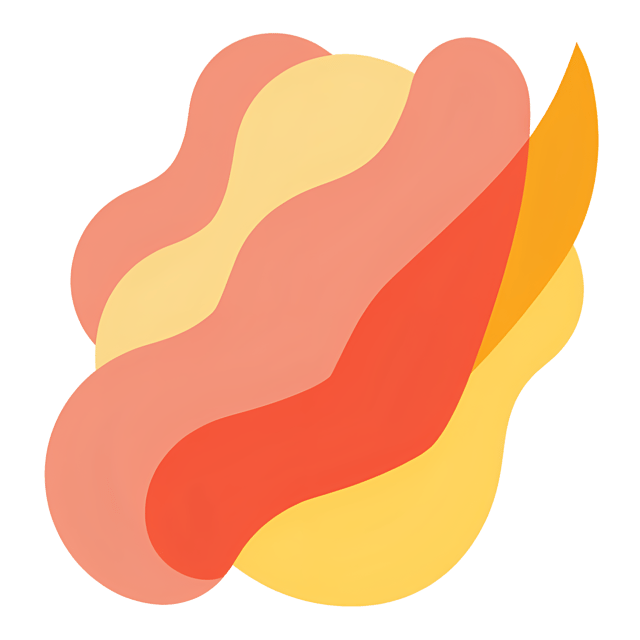 Free transparent PNG: Coral and Yellow Geometric Curve Clipart for Decorative and Artistic Uses