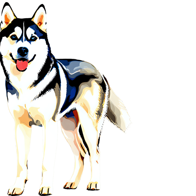 Free transparent PNG: Siberian Husky Watercolor PNG – Gentle Illustration for Design and Art